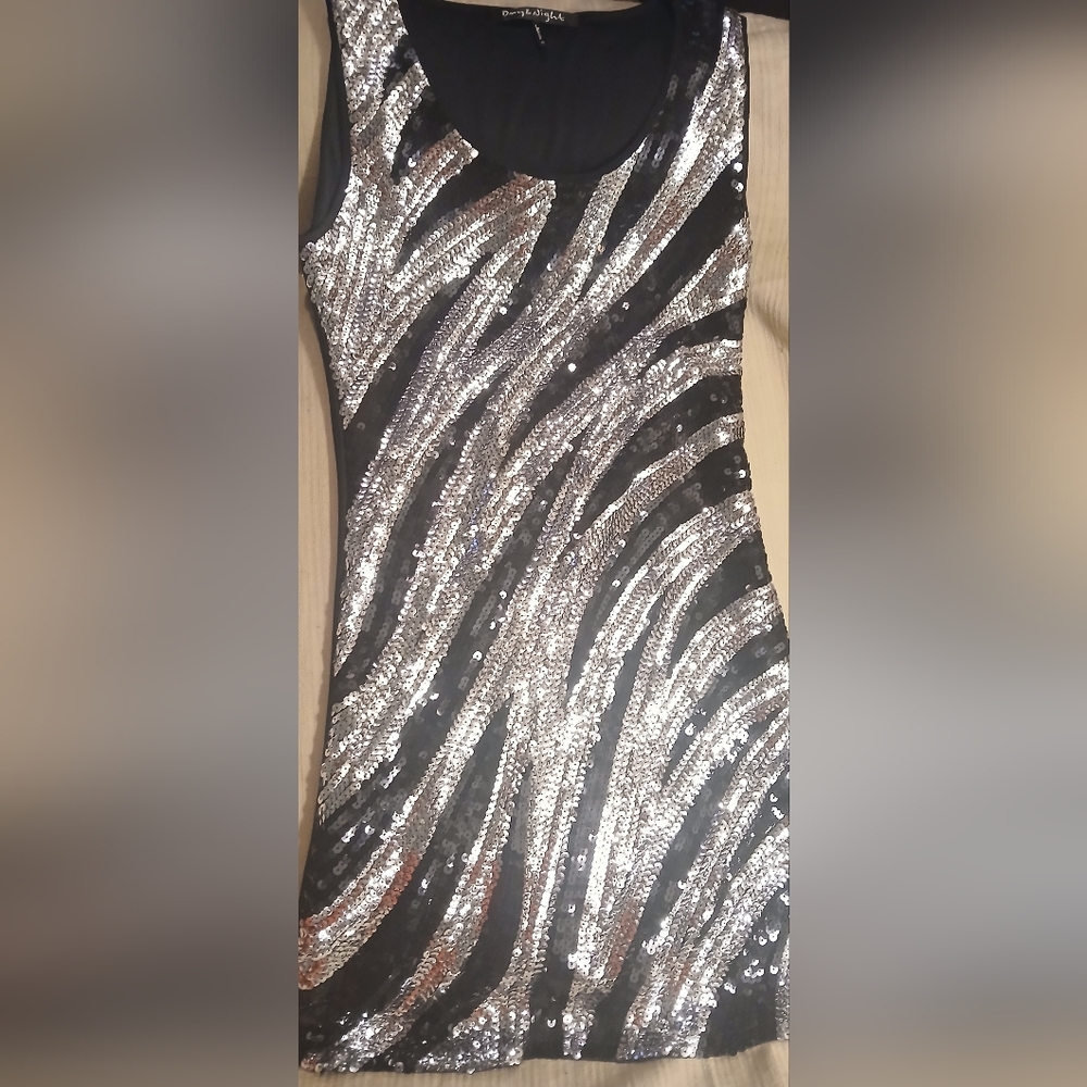Fashion Forms Black and Silver Sequin Dress